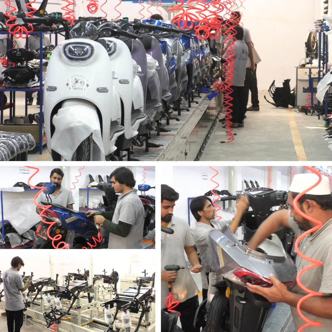 HUAGUAN electric vehicles assembly line with genuine spare parts of ebikes in pakistan
